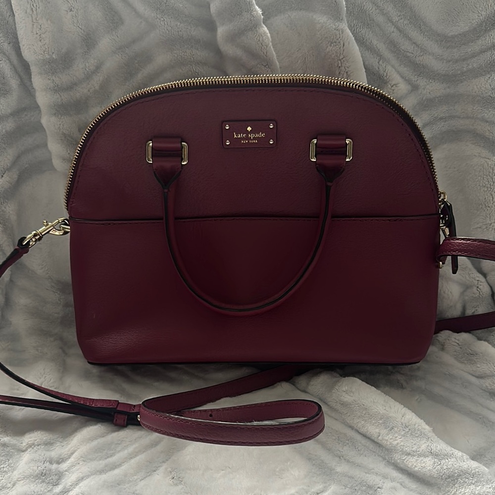 Kate Spade Red Satchel with Structured Design